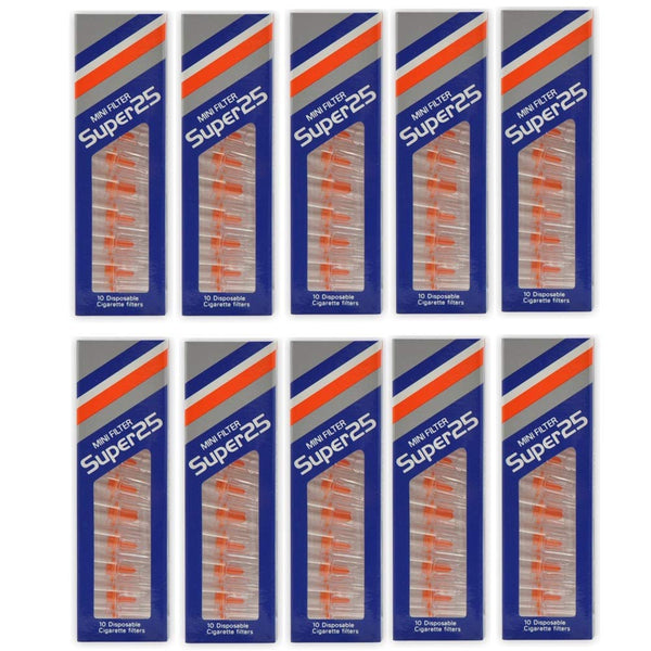 super 25 cigarette filter Super 25 Mini Filters Disposable, Reusable for Cigarette Smoking - 10