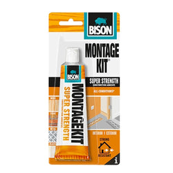 1 x 6305367 Bison Montage Kit Super Strong Gap Filling Universal Construction Grab Adhesive Glue 125g