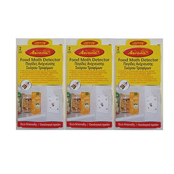 Aerona Food Moth Detector Non-Toxic & Odourless Glue Trap - 3 Packs of 2 Traps Total 6 traps
