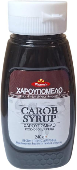 Carob Syrup Mediteranean Cyprus Mavroudes Traditional Product 100% Natural & Pure - NO Drop Pack - 1 x 240G