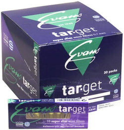 1 BOX of 30 x Packs x 10 Mini Filter Tar-Get Target SUPER SLIM 5.7mm for Slim Cigarettes & Roll Ups Disposable, Reusable for Smoking