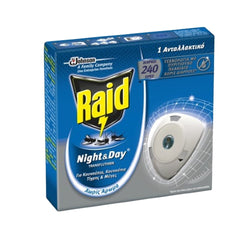 3 x Raid Electric Night&Day Mosquito Flies/Tiger Refill 240 Hours – Pack of 3 Refills