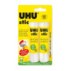 UHU Stic - Glue Stick, Pack of 2 (2 x 21g), Solvent Free, Assorted Models
