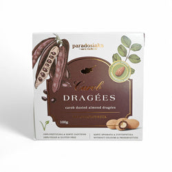 Dragees Carob Coated Dusted Almonds Gluten Free Paradosiaka - 1 Pack of 100g