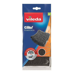 3 x Vileda 2-Pack Stainless Steel Sponge Vileda Glitzi Power INOX Steel Sponge