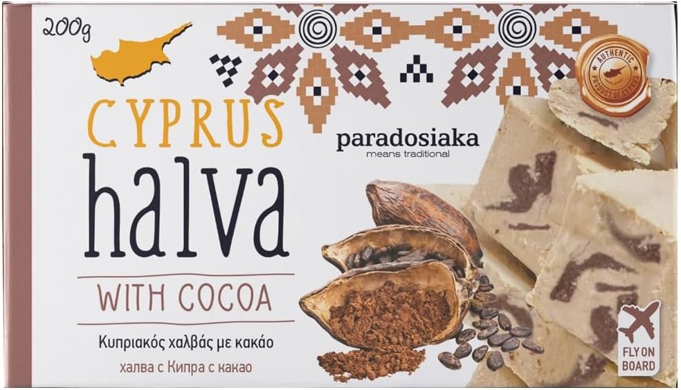 1 x Halva Cyprus with Cocoa & Carob Paradosiaka - Rich Sesame Confecti ...