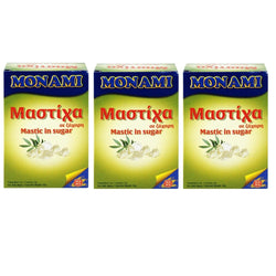 3 x MONAMI Chios Mastic in Sugar Mastiha Oil 8% - 25g (5 Sachets x 5g each)