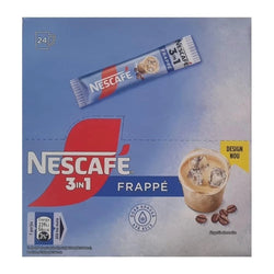 Pack of 24 x 15g NESCAFE 3 in 1 Frappe Sticks Instant Coffee Sachets Packs