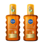 Nivea Carotene Sun Deep Tanning Oil Spray NO SPF, Golden & Lond-Lasting Tan 200ml (Pack of 2)