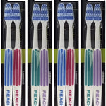 REACH Essential Care Interdental FIRM Toothbrush, Duo Pack x 4, Full Head Hard Bristle Manual Toothbrushes, Variety Colors Multipack, Daily Oral Enamel Dental Care