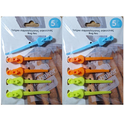 10 x Food Bag Storage Rings Air Tight Close Fridge Sealing Multicolour 16cm