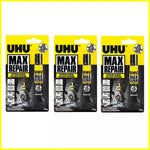 UHU Max Repair Extreme Adhesive Transparent Glue Water Resistance- 3 x 20g Tube