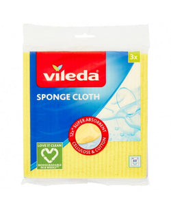 Vileda Sponge Cloth Cloth 3-Pcs Super Water-Absorbent 18 x 20cm