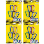 Coloured Metal Carabiner Hooks Clip for Hanging Keychain 6.5x3.5 cm - 4 x 5 pcs