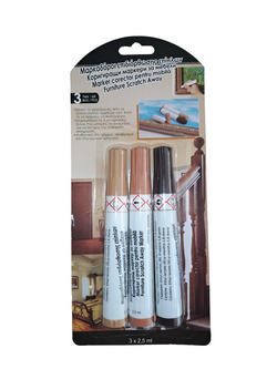 Furniture Scratch Marker in 3 different brown colour - Resistant, waterproof