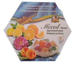 Traditional Cyprus/Greek Loukoumi Delight Sweets 300g- 1 Box Mixed Peach Flavour