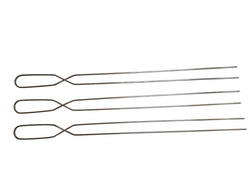 3 x Stainless Steel 2-Prong Small Skewers 50cm Cyprus Greek BBQ Foukou Souvlaki