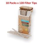 RIZLA Natural Ultra Slim 5.7mm Cigarette Rolling Ups - 10 Packs x 120 Filter Tip