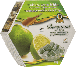 Traditional Cyprus/Greek Loukoumi Delight Sweets 300g- 1 x Box Bergamot Flavour