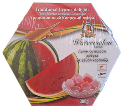 Traditional Cyprus/Greek Loukoumi Delight Sweets 300g- 1 x Box of Watermelon