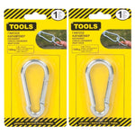 Metal Carabiner Hook Clip Hanging Keychain Strong 150Kg Max 8.5x4.5 cm - 2 pcs