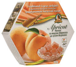Traditional Cyprus/Greek Loukoumi Delight Sweets 300g- 1 x Box of Apricot