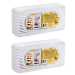 2 x Fridge Fresheners Lemon Deodoriser Refrigerator Odor Smell Cleaner Food Safe Fresh