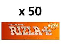 RIZLA Orange LIQUORICE Regular Cigarette Rolling Papers 50 BOOKLETS Original