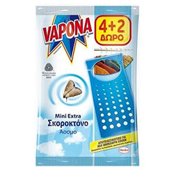 Vapona Henkel Cloth Moth Odorless NO Scent Repellent For 3 months - 1 Pack of 6 Hangers