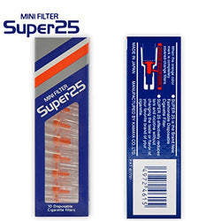 Super 25 Mini Filters Disposable, Reusable for Cigarette Smoking - 10 Packs x 10-Filters Each Total 100 Filter