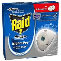 Raid Electric Household Insecticides Night/Day Refills for Flies/Mosquitoes/Tigers, 1 x 240 Hours Parent