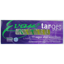 15 Packs x 10 Mini Filters SUPER SLIM 5.7mm Tar-Get Target Evans for Slim Cigarettes & Roll Ups Disposable, Reusable for Smoking
