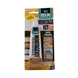 2 x 6305367 Bison Montage Kit Super Strong Gap Filling Universal Construction Grab Adhesive Glue 125g
