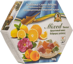 Traditional Cyprus/Greek Loukoumi Delight Sweets 300g- Select from Mixed Flavour (Mix Flavour Peach)