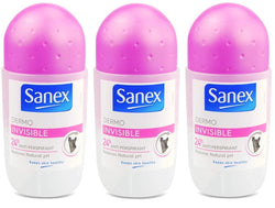 Sanex (Pack Of 3) Dermo Invisible Roll On Deodorant X 50ml
