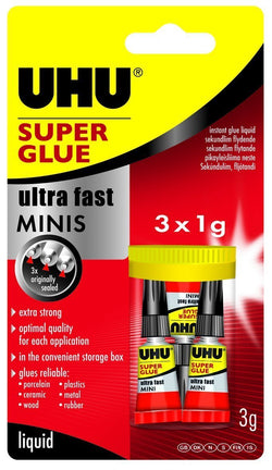 UHU Super Glue Mini Liquid 3 x 1 g (Pack of 2)
