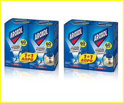 Aroxol Mosquito Fly Insect midge and Tiger Mosquito Bite Repellent Killer Liquid Refill/Replace for 60 nights - Pack of 4 Liquid Refillls