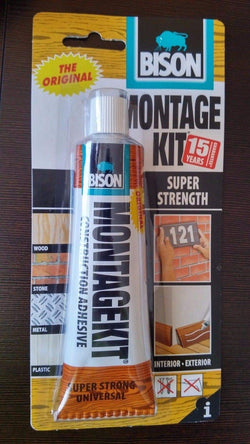 2 x 6305367 Bison Montage Kit Super Strong Gap Filling Universal Construction Grab Adhesive Glue 125g