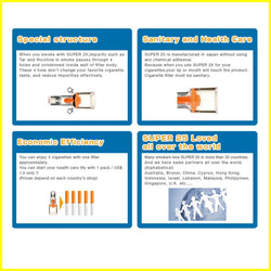 SUPER 25 Mini Filters Disposable, Reusable for Cigarette Smoking - 3 Packs x 10-Filters each