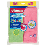 Vileda Floor Cloth, 88% polyester, 12% polyamide, Green/Rose, 2x40x50 cm (1er Pack)