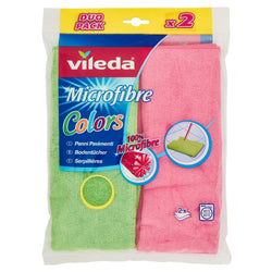Vileda Floor Cloth, 88% polyester, 12% polyamide, Green/Rose, 2x40x50 cm (1er Pack)