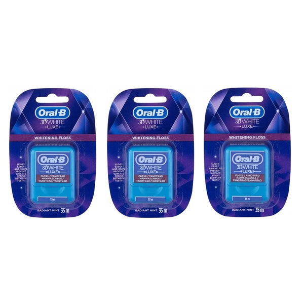 Oral-B 3D White Luxe Dental Floss, Radiant Mint - 3 pack - PEGAS STORE