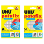 Uhu Patafix Transparent Double-Sided Adhesive Pads - 2 x Pack of 56 Pads