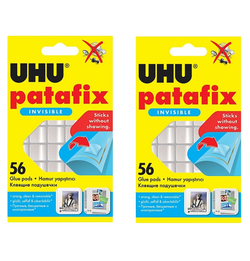 Uhu Patafix Transparent Double-Sided Adhesive Pads - 2 x Pack of 56 Pads