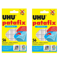 2 x Uhu Patafix Transparent Double-Sided Adhesive Pads - Pack of 56 Pa -  PEGAS STORE