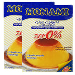 MONAMI Cream Caramel Mix & Caramel Syrup Zero 0% No Added Sugar - 2 Packs of 110g