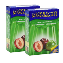 MONAMI Jelly Crystals with Greengage Flavour 2 Pack of 2 Sachet 75g - Total 300g