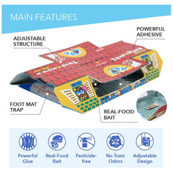 HOY HOY Cockroach Trap-A-Roach Glue Traps - 1 Pack of 5 high-quality sticky paper & bait stations