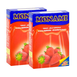 MONAMI Jelly Crystals with Strawberry Flavour 2 Pack of 2 Sachet 75g - Total 300g